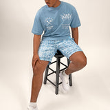 Friso AOP Silk Shorts Fros Blue