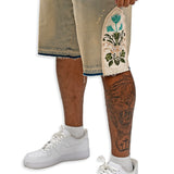 JACQUARD PATCHWORK DENIM SHORT