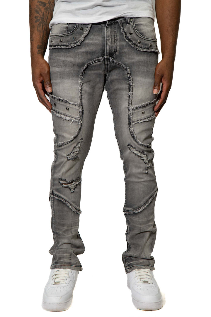 JUREN JAYVON GRAY WASH DENIM JEANS