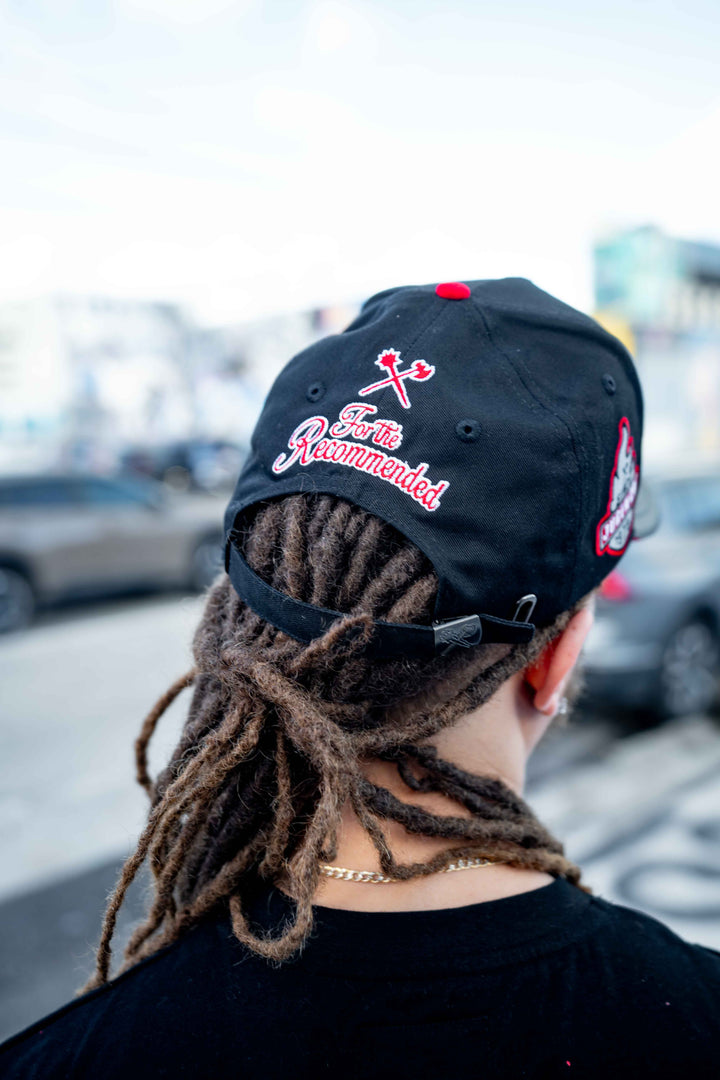 Red Bone Pebble Leather Dad Hat