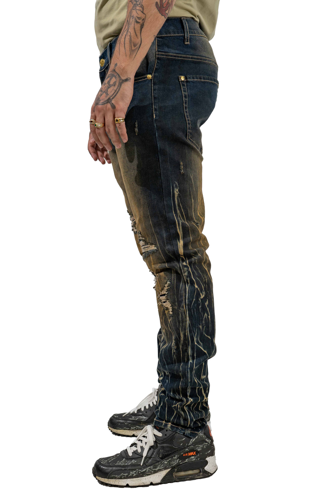 Dark Bronze Wash Denim Jean