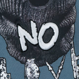No Love Pullover Denim Blue Hoodie