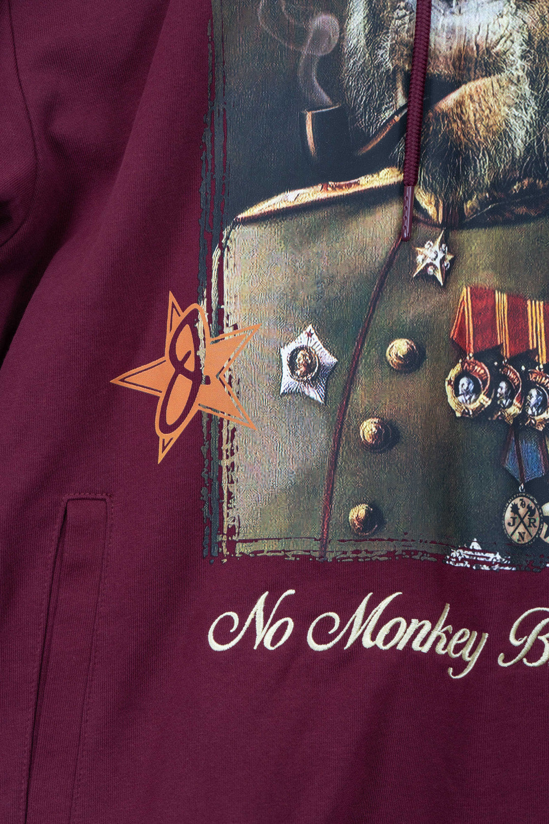 No Monkey Business Pullover Burgundy Hoodie