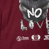 No Love Pullover Burgundy Hoodie