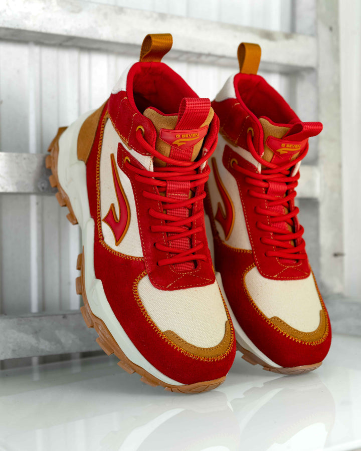 G7 Wendigo Salvo Mid Top Boots - Natural/Wheat/Red
