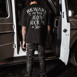 Beware Black Shirt - Rhinestones