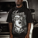 Beware Black Shirt - Rhinestones