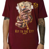 Key to the City Burgundy Tee