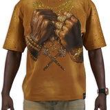 Pressure Makes Kings Brown Shirt - Rhinestones