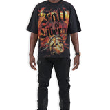 Fall Of Liberty Black Shirt - Rhinestones