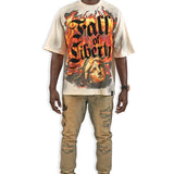 Fall Of Liberty Cream Shirt - Rhinestones