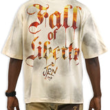 Fall Of Liberty Cream Shirt - Rhinestones