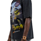 Born to Burn Black Shirt - Rhinestones