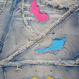 In The Trenches Shirt - Rhinestones, Denim Shorts and Trucker Hat Combo