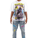 Planet Hustlers White Shirt - Rhinestones