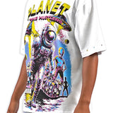 Planet Hustlers White Shirt - Rhinestones