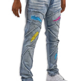 In The Trenches Denim Jeans - Rhinestones