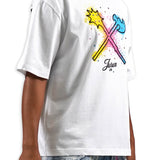 In The Trenches Shirt - Rhinestones, Denim Shorts and Trucker Hat Combo