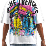 In The Trenches Shirt - Rhinestones, Denim Shorts and Trucker Hat Combo