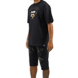 Rule Your Destiny Shirt Black, Rhinestone Shorts and Trucker Hat Combo