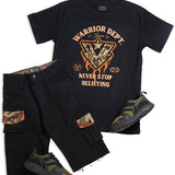 Warrior Dept. Domestic T-Shirt, Warrior Dept. Twill Shorts and G 7 Sneakers Combo