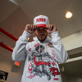 Rise & Grind White Hoodie