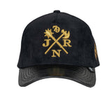 Black and Gold Corduroy Trucker