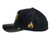 Black and Gold Corduroy Trucker