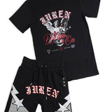 The Dream On Domestic Black Tee and Athletic Shorts Combo