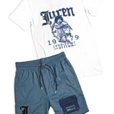 Commitment of Few Domestic White Tee and Blue Shorts Combo