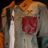 Finesse Leather Patchwork Denim Jacket Big & Tall