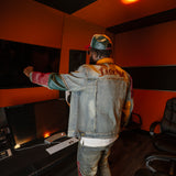 Finesse Leather Patchwork Denim Jacket Big & Tall