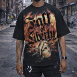 Fall Of Liberty Black Shirt - Rhinestones