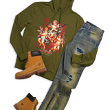 Gang Gang Olive Pullover Hoodie and Denim Jeans Combo
