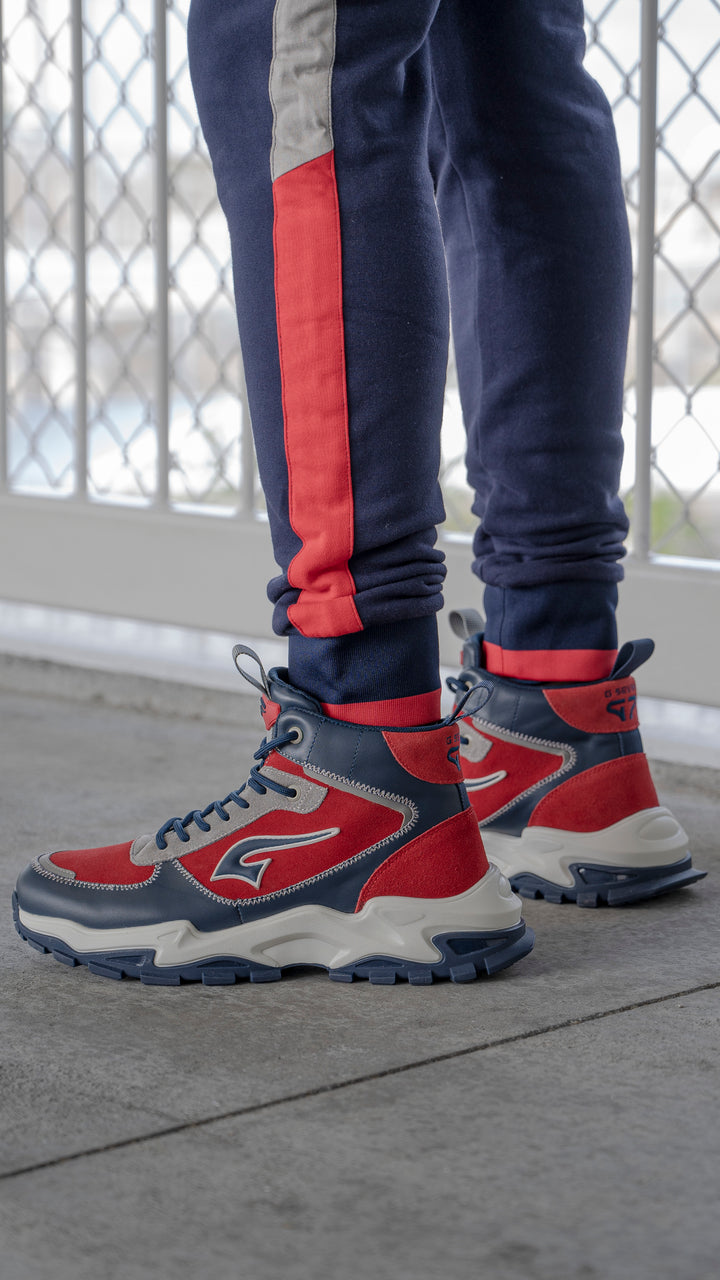 G7 x Wendigo Liberty Mid Top Boots - Red/Navy/Gray