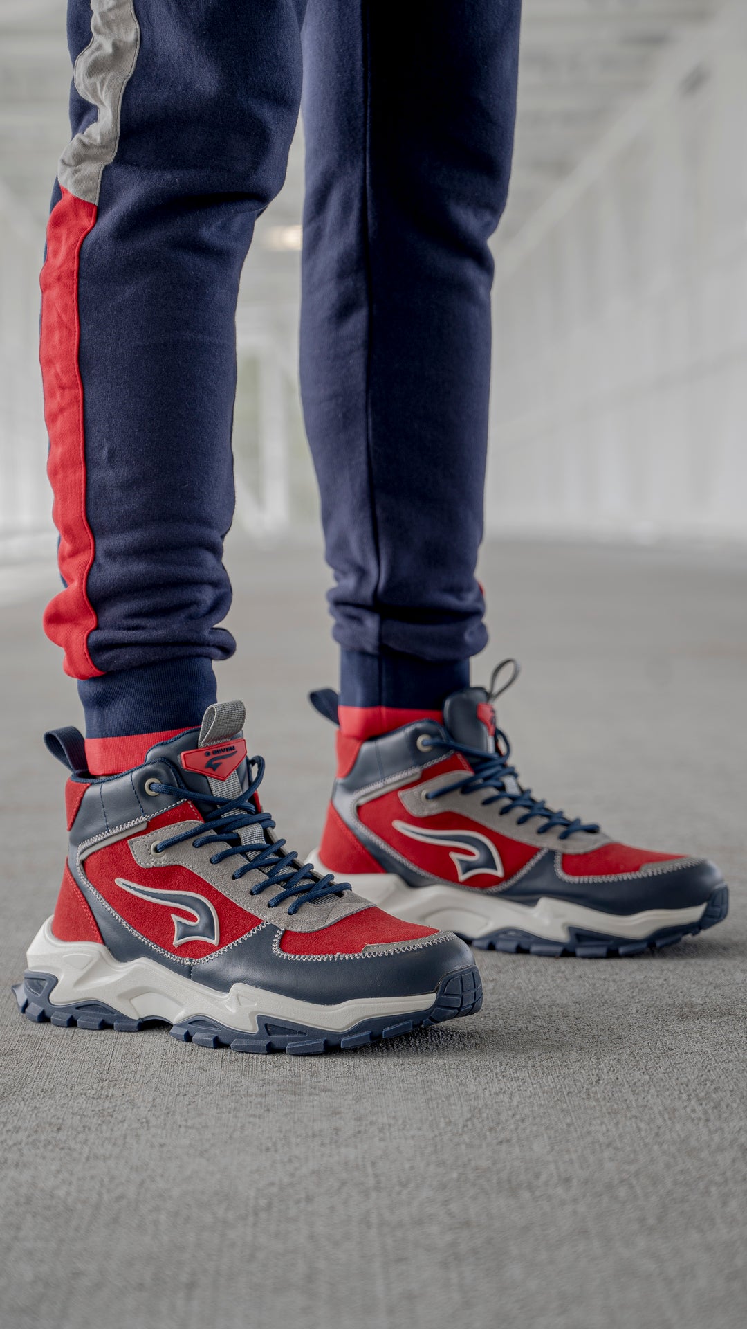 G7 x Wendigo Liberty Mid Top Boots - Red/Navy/Gray