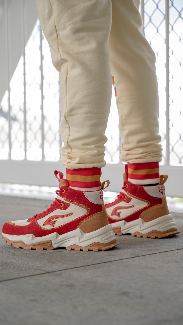 G7 Wendigo Salvo Mid Top Boots - Natural/Wheat/Red