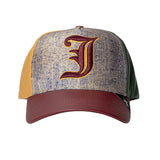 Leather J Patchwork Denim Hat