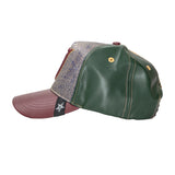 Leather J Patchwork Denim Hat