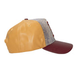 Leather J Patchwork Denim Hat