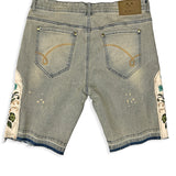 JACQUARD PATCHWORK DENIM SHORT