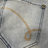 JACQUARD PATCHWORK DENIM SHORT