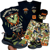Warrior Dept. Muscle Tee, Warrior Dept. Camo Short and Trucker Hat Combo