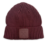 JUREN SOLID LOGO PATCH BURGUNDY BEANIE