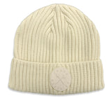 JUREN SOLID LOGO PATCH NATURAL BEANIE