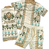 Elegant Arrangement Button Up Shirt and Shorts Combo