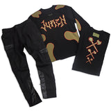 Freddy Patchwork Crewneck Sweater and Matson Jeans Combo Black