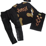 Freddy Patchwork Crewneck Sweater, Matson Jeans and Beanie Combo