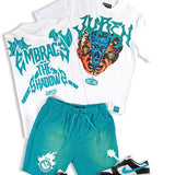 Embrace The Shadows Heavyweight Tee,  and Raw Edge Shorts Combo