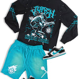 Unleash Your Potential Longsleeve, and Raw Edge Shorts Combo